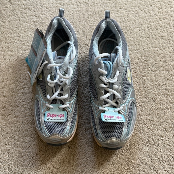 Skechers Shape-ups Gray and White Sneakers - Picture 1 of 5
